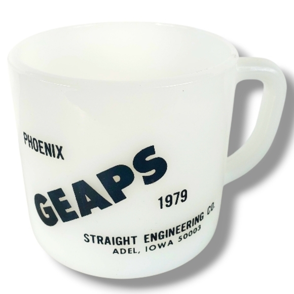 1979 Phoenix Vintage White Glass Mug GEAPS Grain Elevator and Processing - Picture 1 of 1